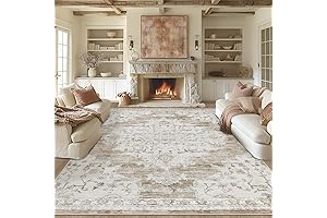 8 x 10 Living Room Rug: Washable, Non-Slip, Soft Carpet for Vintage Home Decor