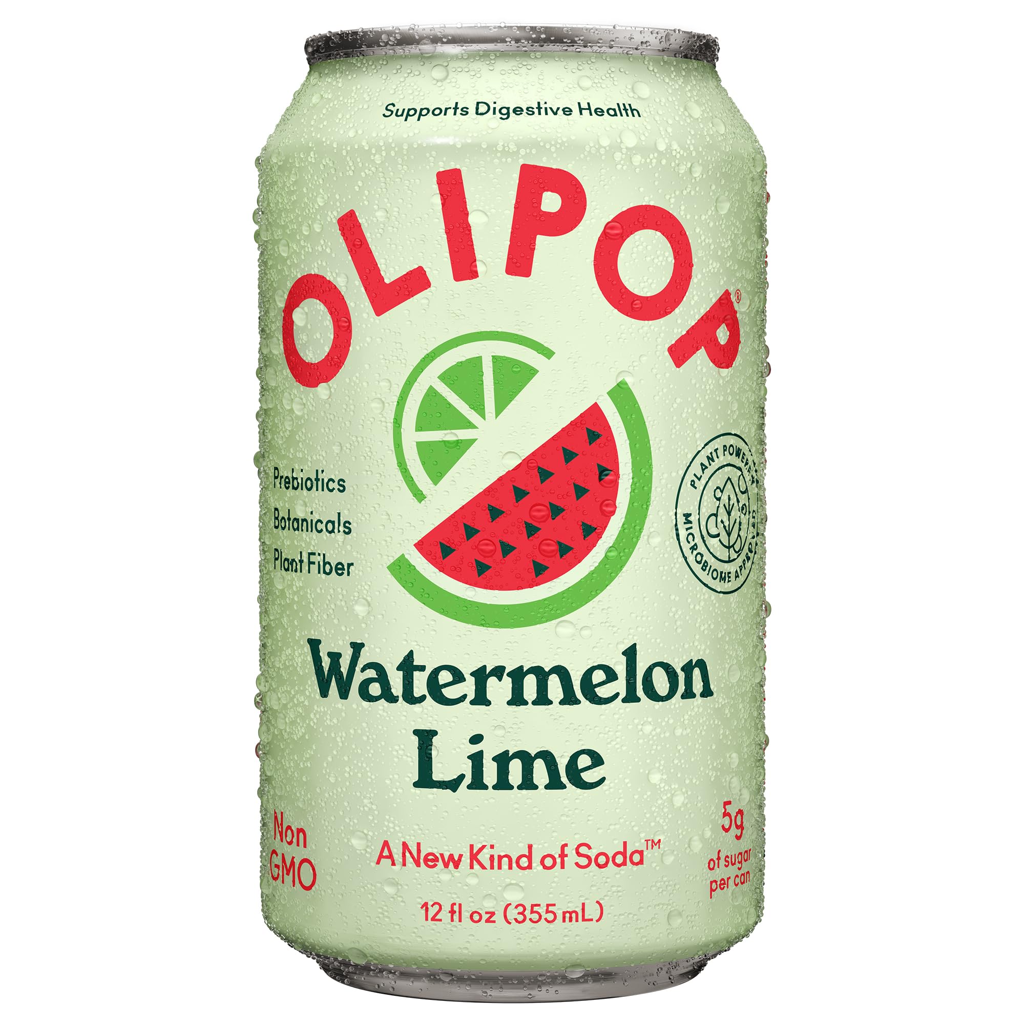 OLIPOP Watermelon Lime Prebiotic Soda 12 FZ