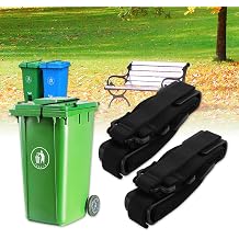 Trash Can Lock for Animals, 2 Pcs Trash Can Lid Lock Straps, Wheelie Bin Lid Strap Lock, Universal Garbage Can Strap Lock for 32-96 gallons, for Raccoon, Bear, Animals and Wind
