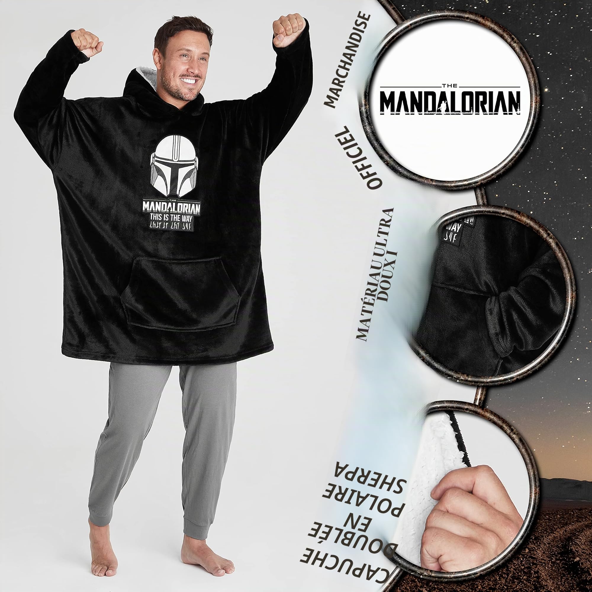 Get Trend The Mandalorian Pull Plaid Homme - Pull Oversize en Polaire Baby Yoda