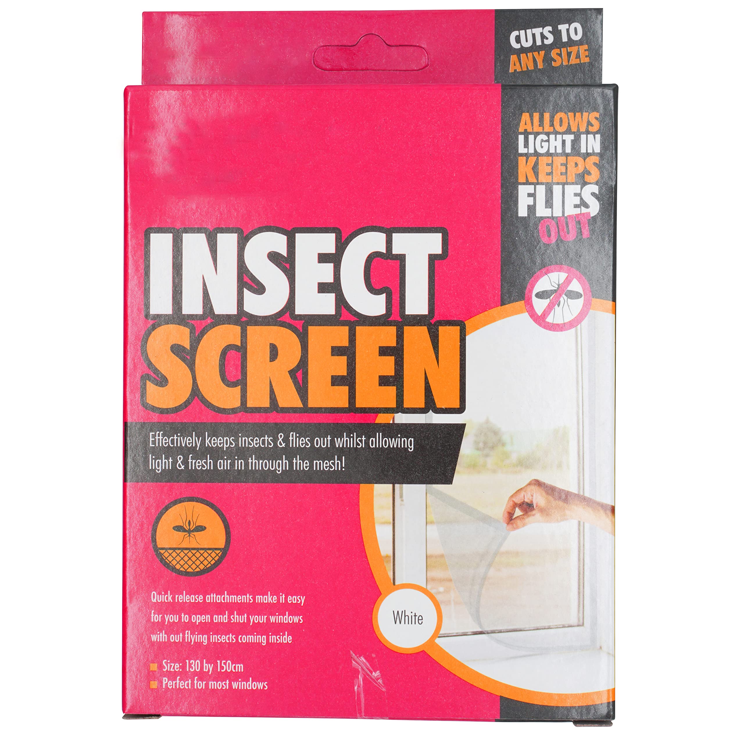 White Insect Screen Mesh Net Bug and Fly Proof Window Netting Mosquito, 5.6m Hook and Loop Tape