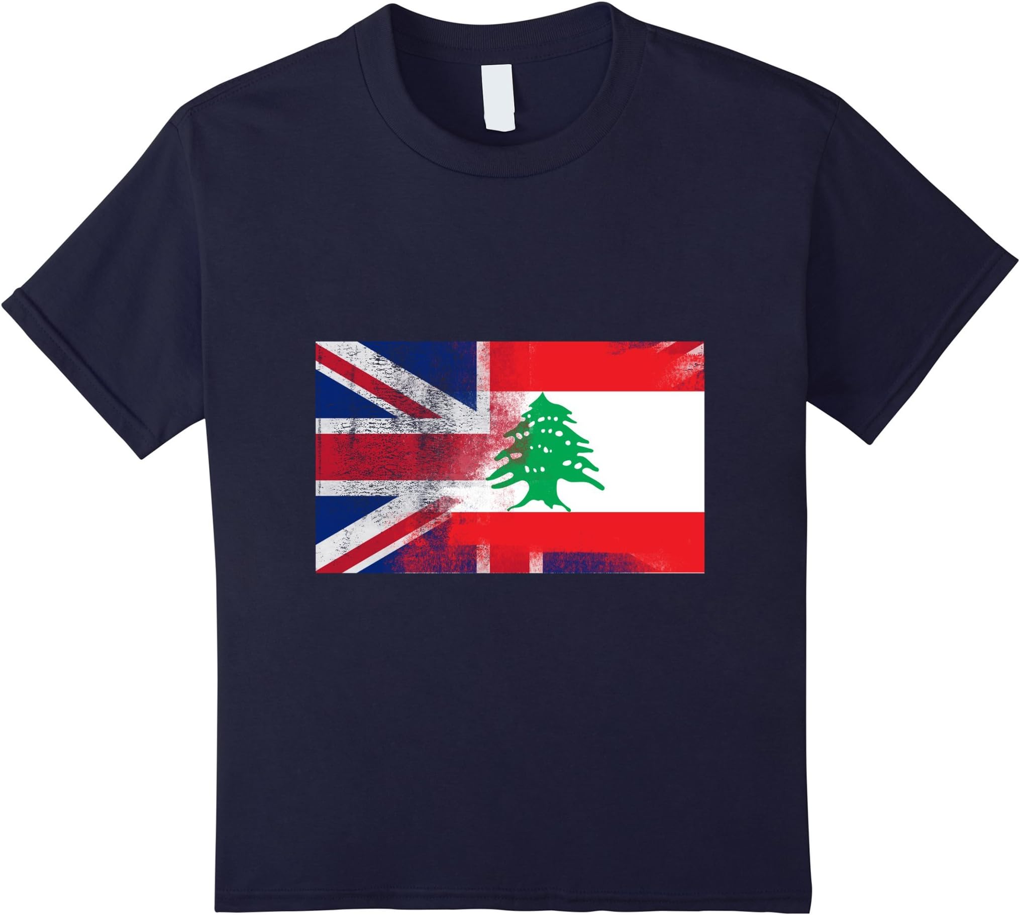 British Lebanese Half Lebanon Half UK Flag Shirt