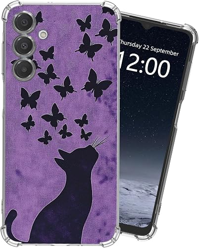 KUJKBFWJ for Samsung Galaxy A16 Clear Case with [Ghost Cat], Non-Yellowing Cryst