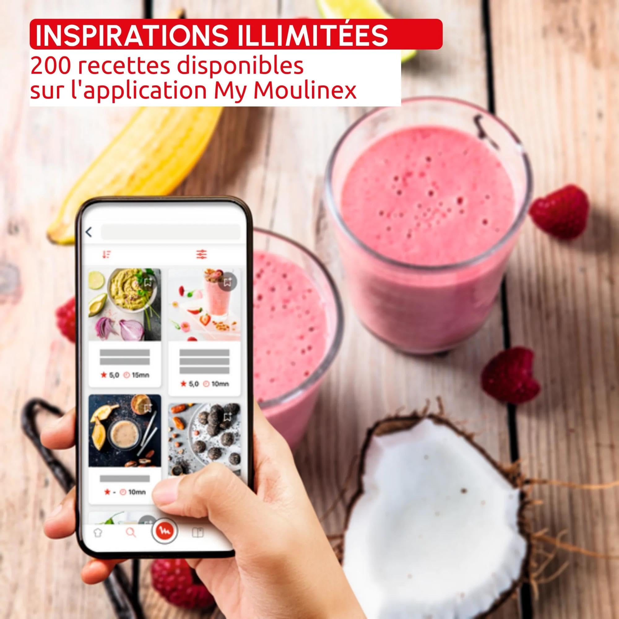 Moulinex Blendforce Cook, Blender chauffant, Recettes chaudes et froides, 5 programmes automatiques, 6 vitesses + Pulse, Bleu nuit, LM5768F0