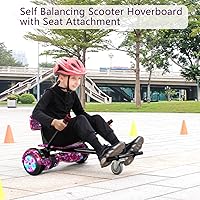 Vista 2 de Hoverboard de 6.5" de dos ruedas con asiento de autoequilibrio, scooter eléctrico con ruedas de luz LED Flash