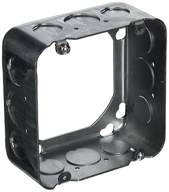 RACO 262 Square Extension Ring, 4-11/16-Inch, Drawn, 2-1/8-Inch Deep with Eight 1/2-Inch and Four 3/4-Inch Side Knockouts