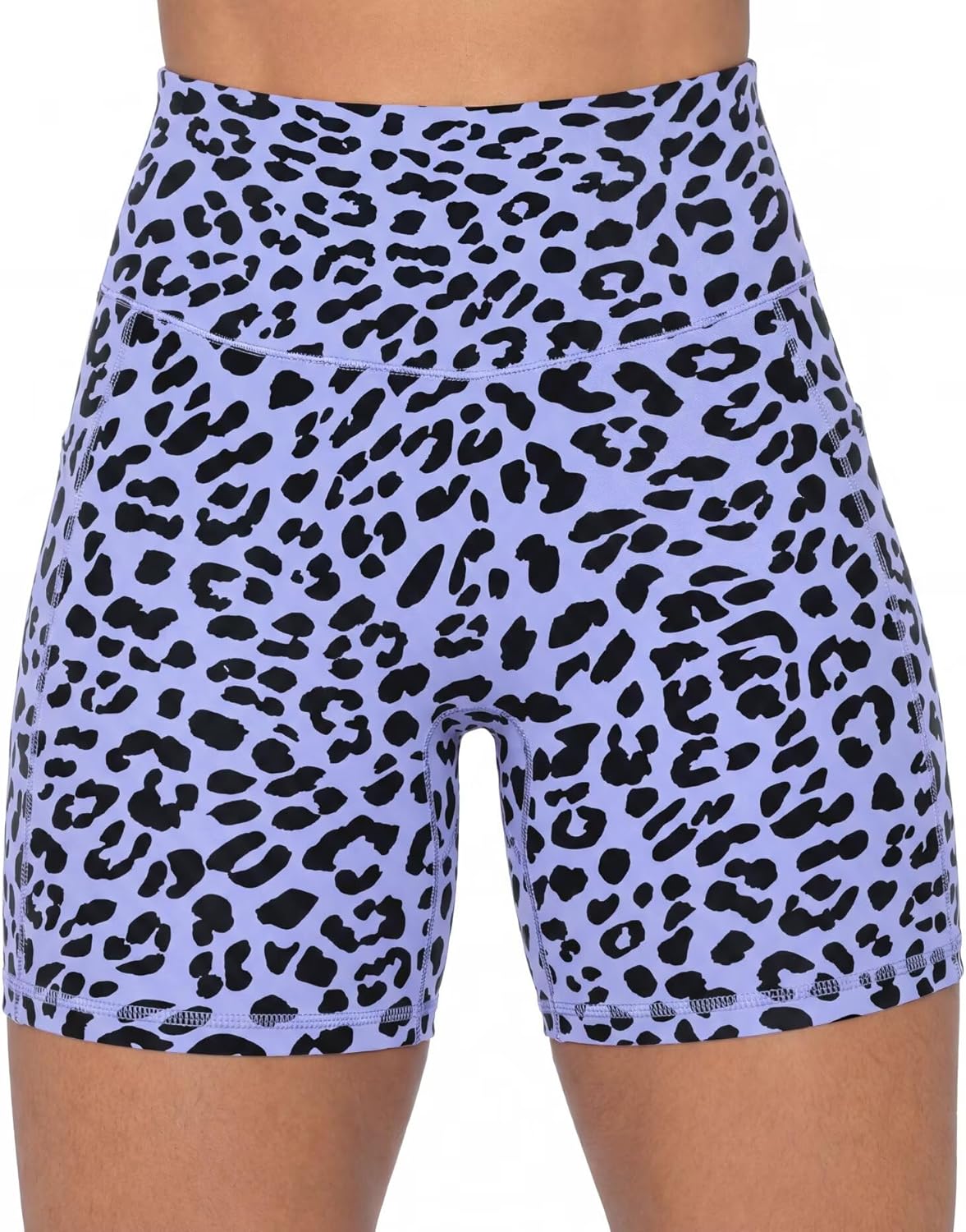 Sunzel No Front Seam Biker Shorts for Women with Pockets, Yoga Workout Gym Bike Shorts with Tummy Control