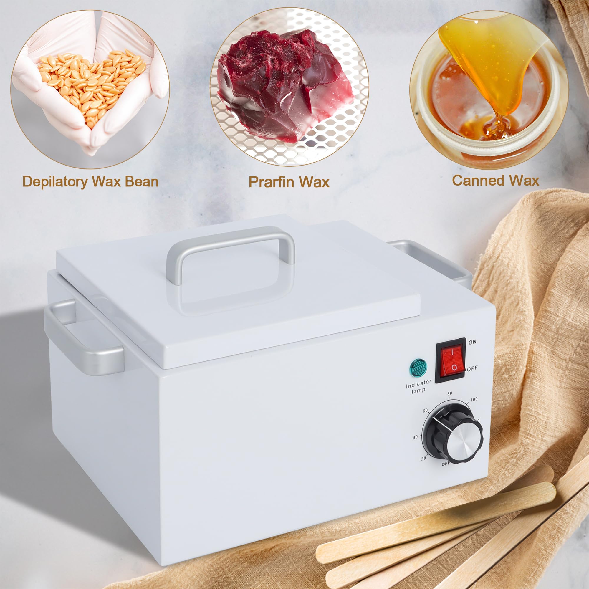 Upgrade Large Wax Warmer for Professional Hair Removal - Single Melter Heater Machine with Non-stick Pot, Facial, Body and SPA Use