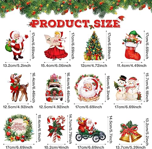 Miniatura 3 de Sumind 30 piezas de decoraciones colgantes de techo de Papá Noel de Navidad, decoraciones de remolino de Feliz Navidad, juego de decoración colgante