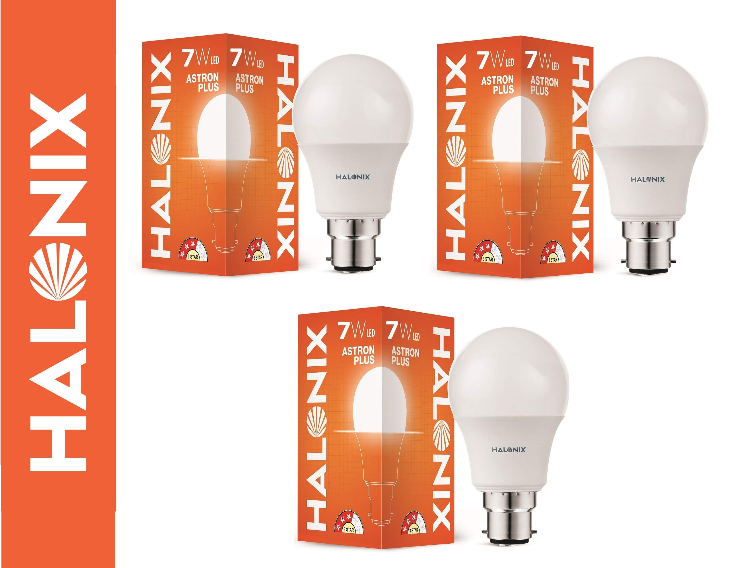 Halonix Astron Plus B22 7-Watt LED Led Bulb (Pack of 3, Cool White)
