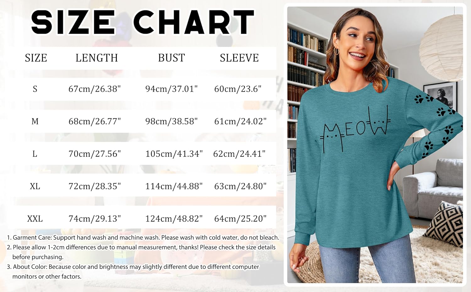 Cat Mom Shirts for Women Cat Mama T-Shirts Pet Lover Gifts Shirts Funny Cat Graphic Tees Shirts Long Sleeve - Image 7