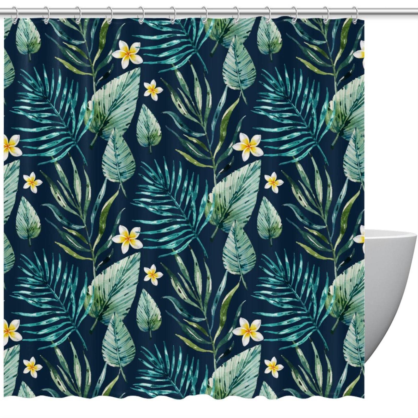 Rideau de douche tropical pour créer une ambiance spa à la maison