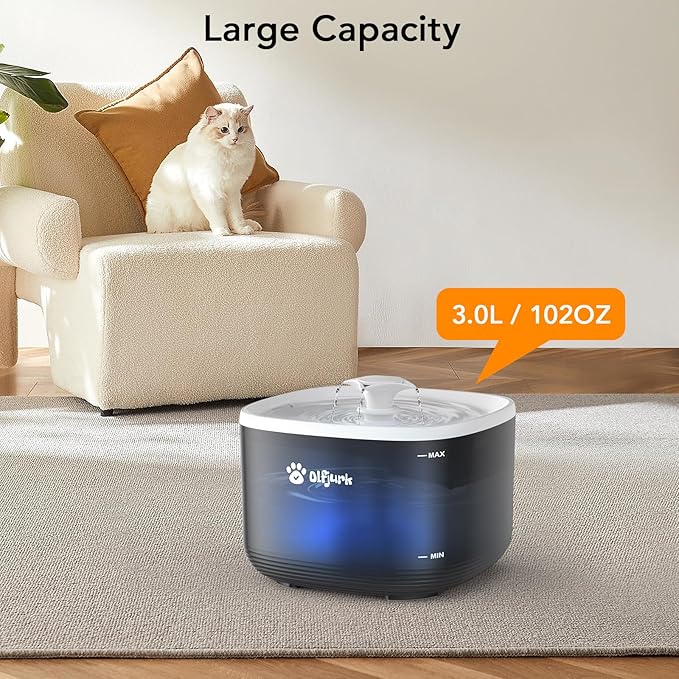 Fuente para mascotas de 3L automática con filtros negra miniatura 6