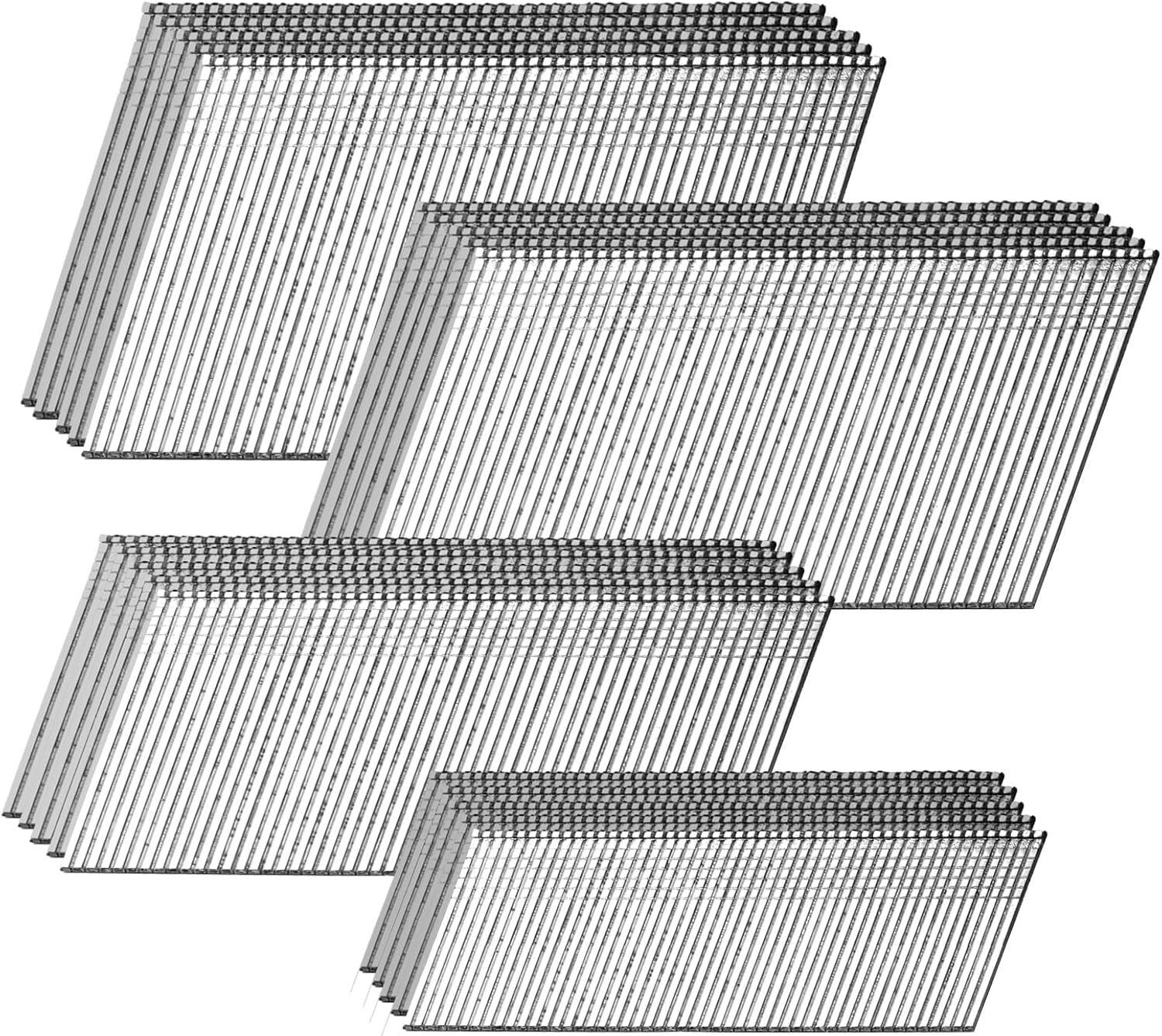 16 Gauge Angled Finish Nails, 20-Degree, 4000-Pack (2-1/2", 2", 1-1/2", 1-1/4" 1000 Per Sizes), Galvanized Assorted Size Project Pack, for Pneumatic, Electric Angled Finish Nailer