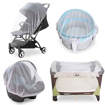 Mosquito Net For Stroller - 2 Pack Durable Baby Stroller Mosquito Net - Perfect Bug Net For Strollers, Bassinets, Cradles, Playards (White