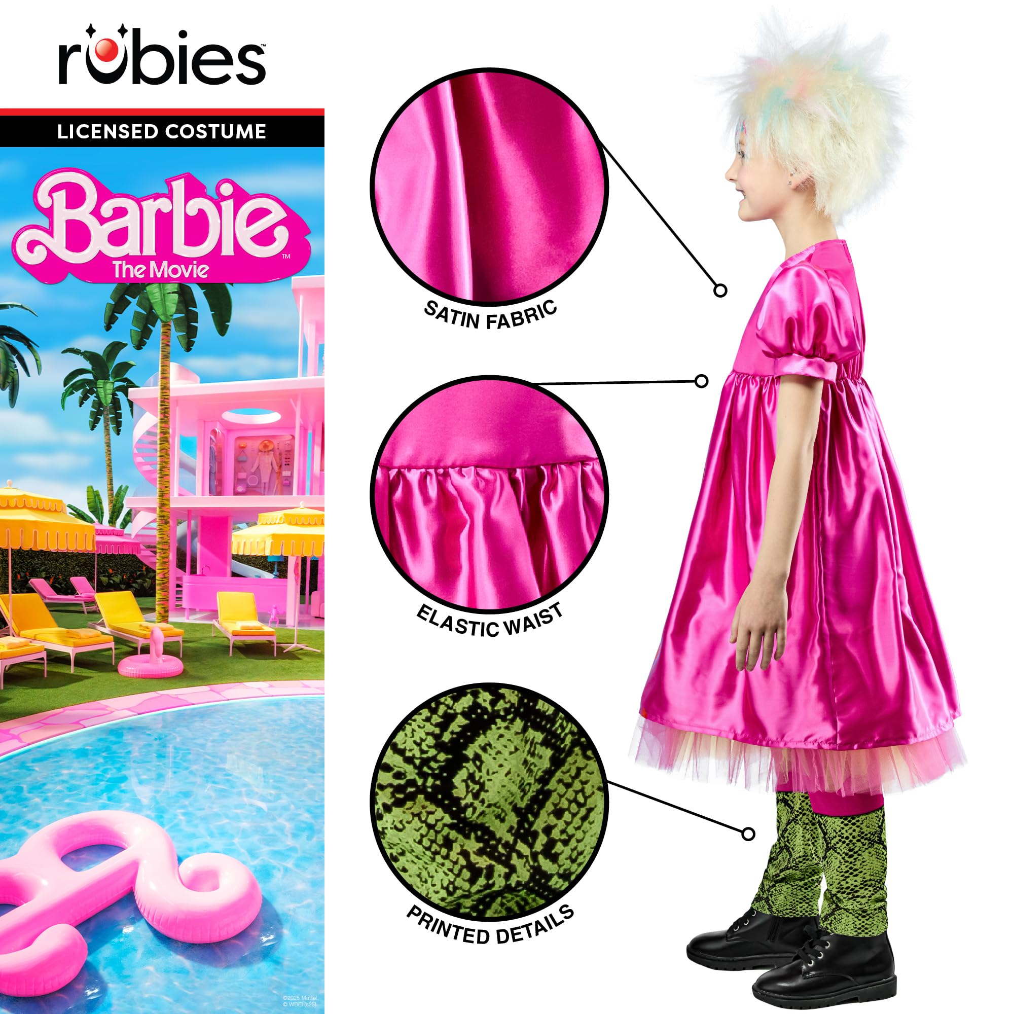 Rubies Official Weird Barbie Girls Costume, Kids Fancy Dress, Size Age 9-10 Years Halloween, Multicoloured - Image 4