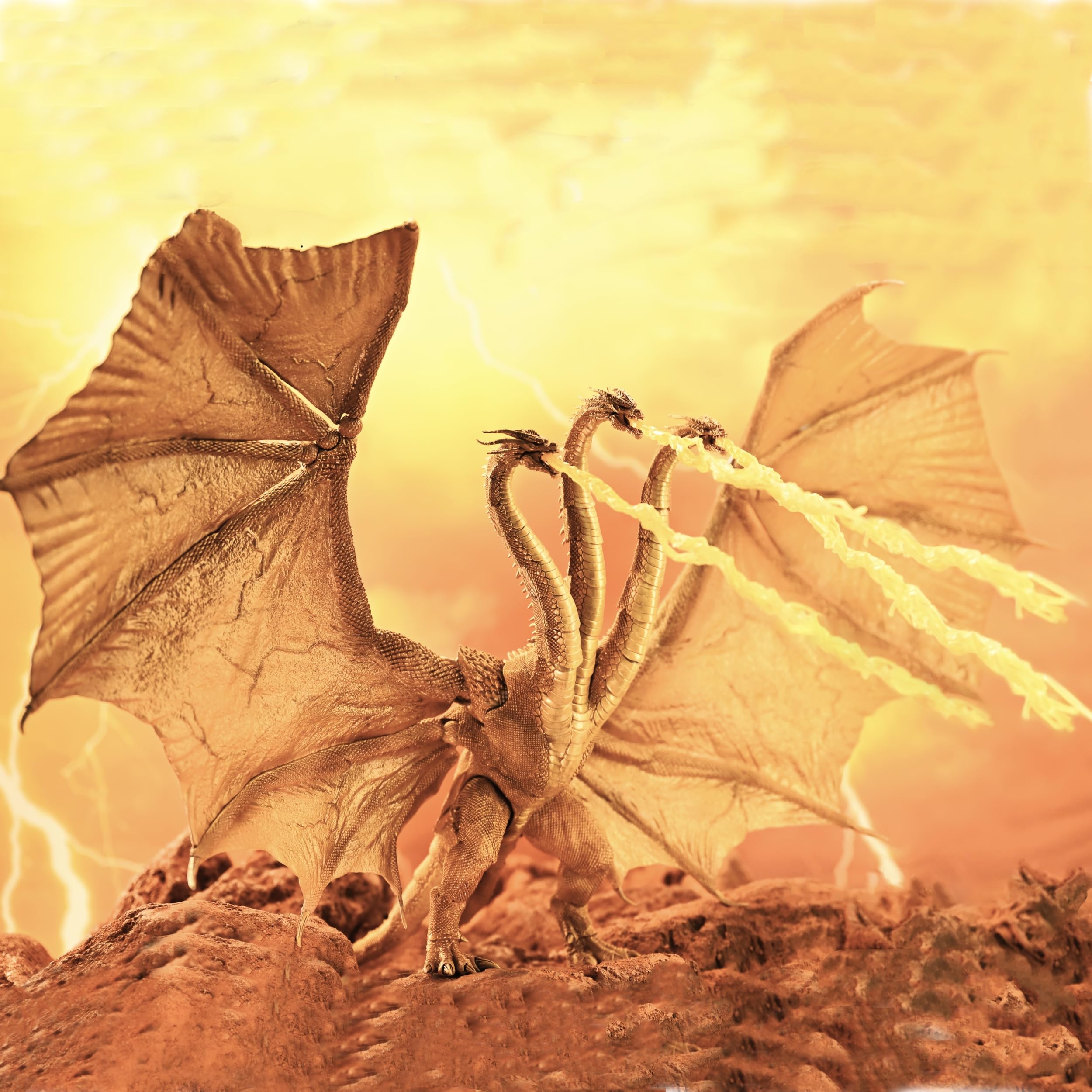 Hiya Toys King of The Monsters vs Kong Action Figure, King of Monsters Movie Monster Series, 13 Inch Collectible Dinosaur Action Figures Model Decoration（King Ghidrah）