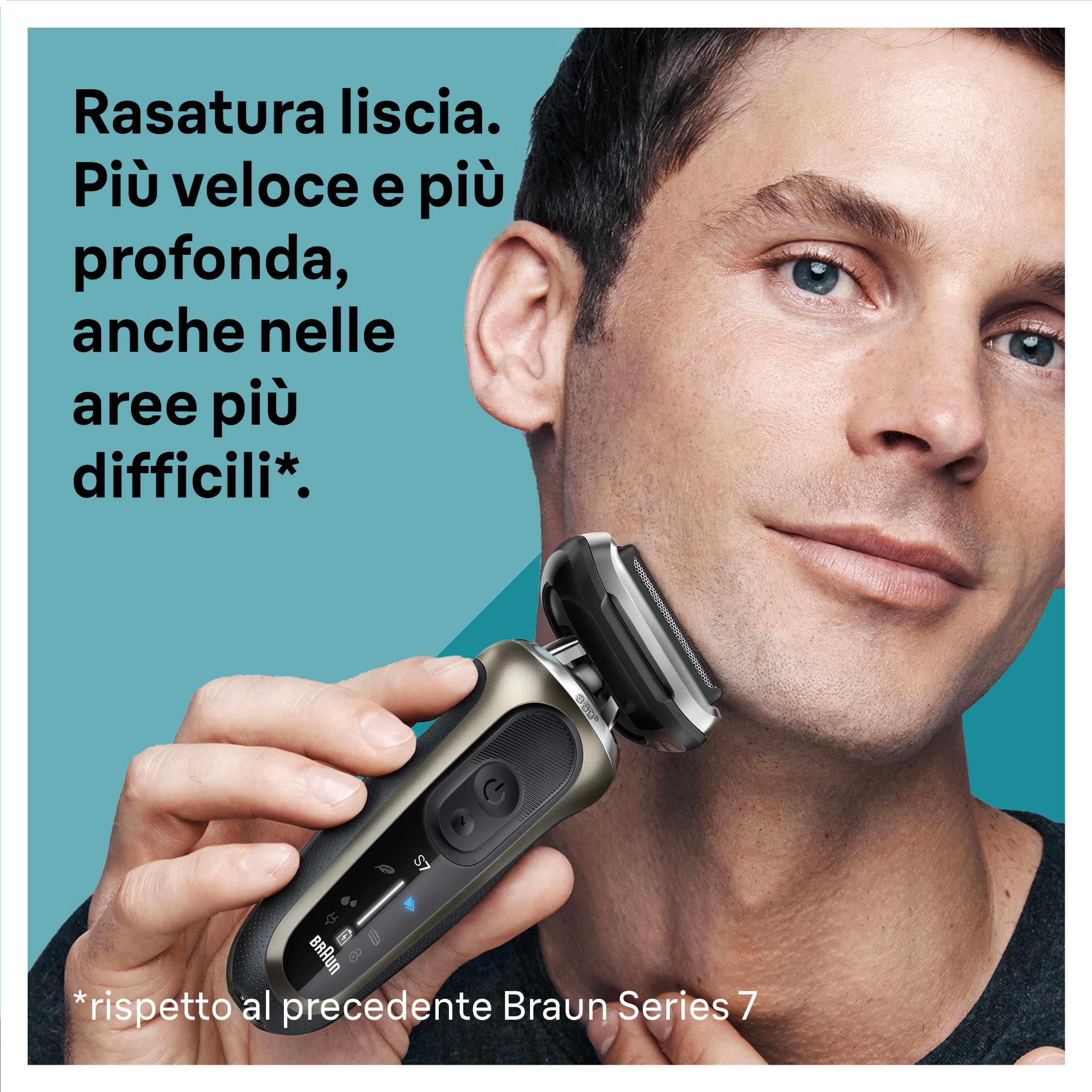 Braun Serie 7 Rasoio Elettrico Barba 72-C650cc, 2 Accessori, Smartcare, Oro