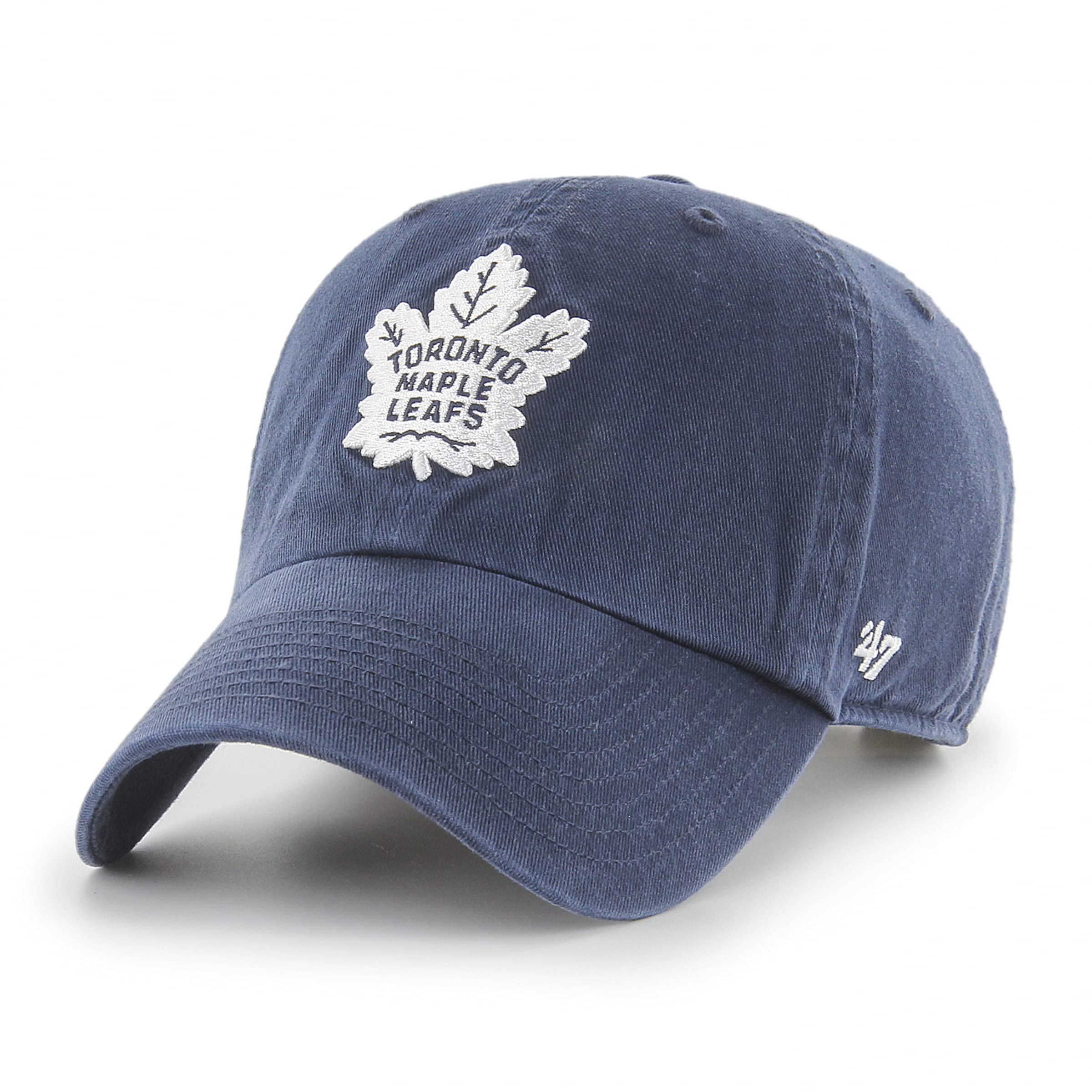 Unisex Navy 47 Toronto Maple Leafs Nhl Clean Up Baseball Cap, Adjustable, Team Badge, Blue