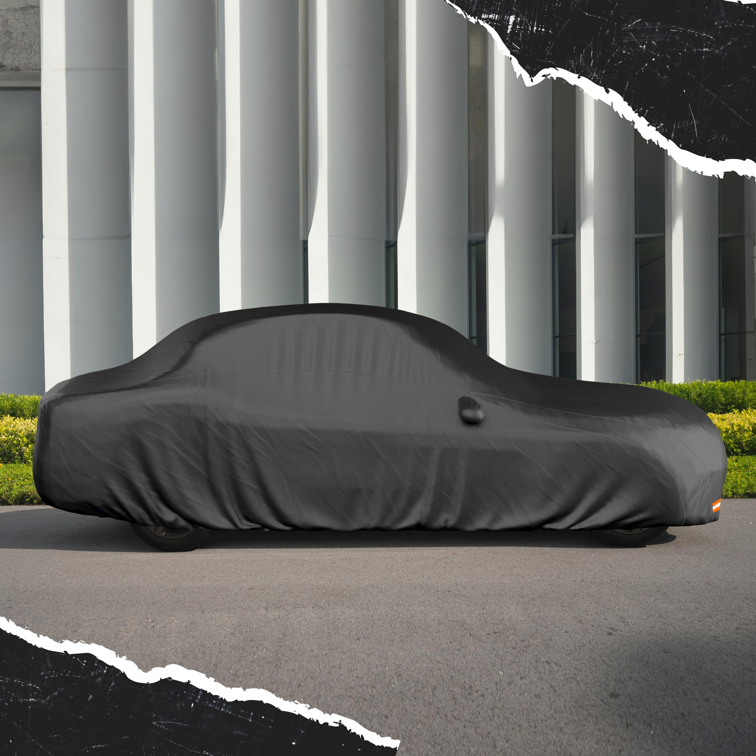 Mockins 200x75x60 Large Sedan Car Cover Waterproof All Weather Shield Thick Dual-Layer 250G PVC HD Cotton Car Covers — view 9