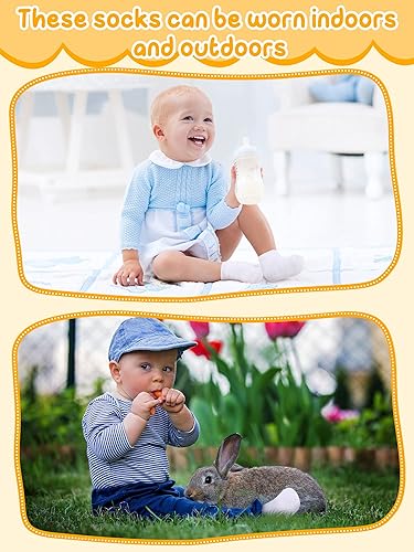 Vista 7 de Jecery 50 Pairs Baby Cotton Socks Bulk Newborn Ankle Unisex Baby Socks Stretch for Toddler Boys Girls