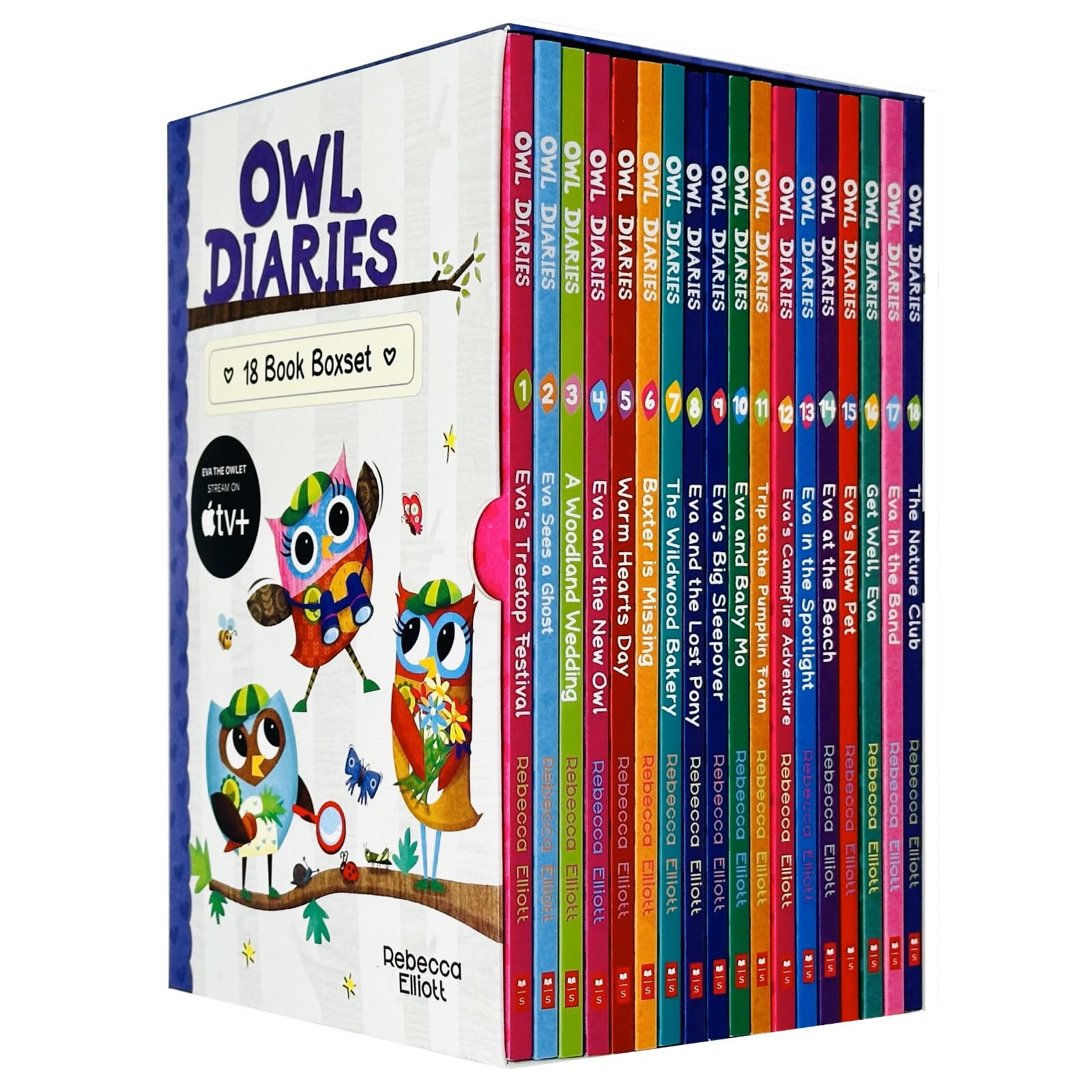 Owl Diaries Collection 1-18 Books Box Set By Rebecca Elliott (Eva's Treetop Festival, Eva Sees a Ghost, A Woodland Wedding, Eva and the New Owl, Warm Hearts Day, Baxter Is Missing & More)