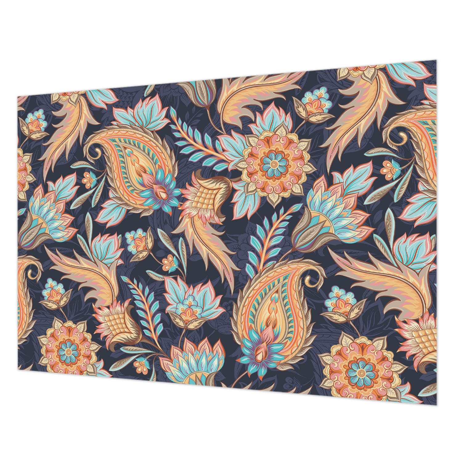 Papier peint floral intissé 208x146 cm pour salon chaleureux