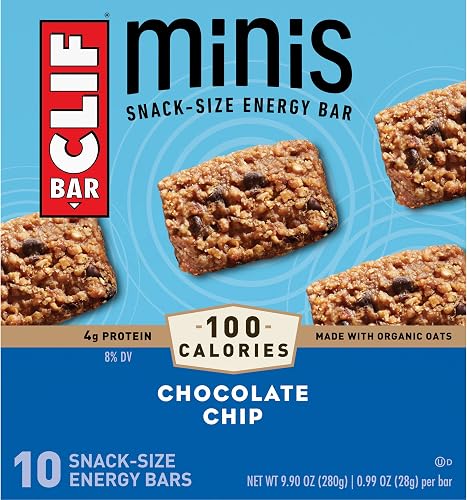 CLIF BAR Minis - Chocolate Chip - Made with Organic Oats - 4g Protein - Non-GMO 