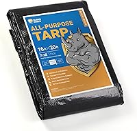 Vista 37 de GUARD SHIELD Lona plateada impermeable de 10 x 12 pies, cubierta de lona de polietileno multiusos de servicio medio, 7 mil