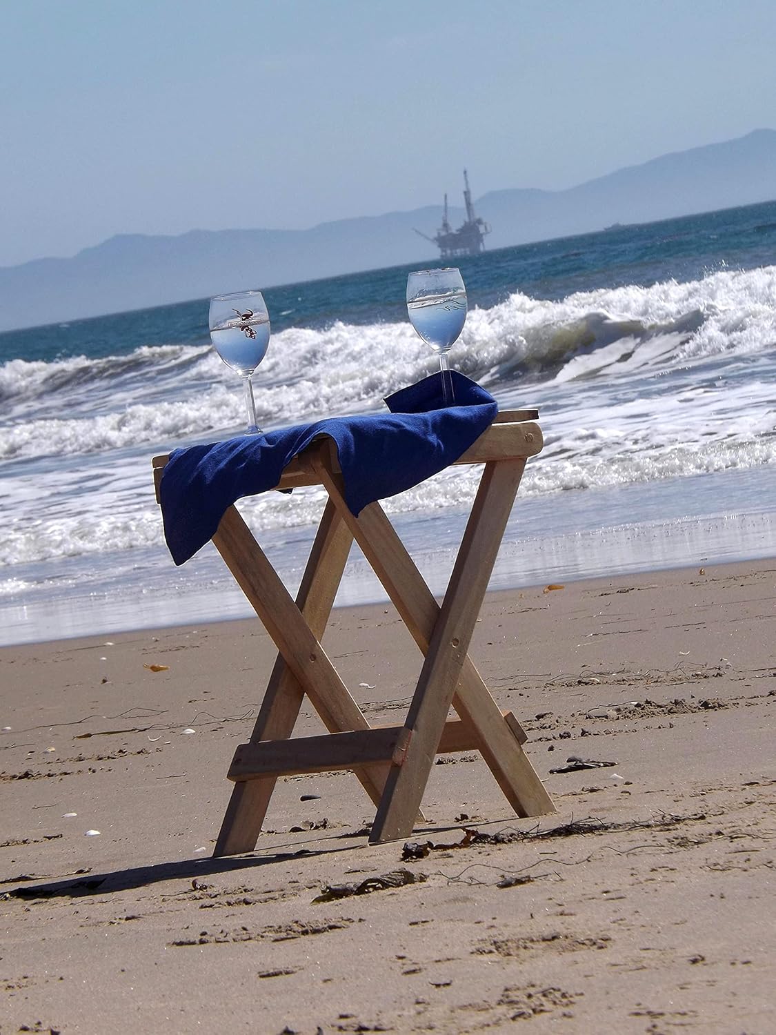 Folding Gmelina Wood Folding Stool or Side Table with Mahogany Stain