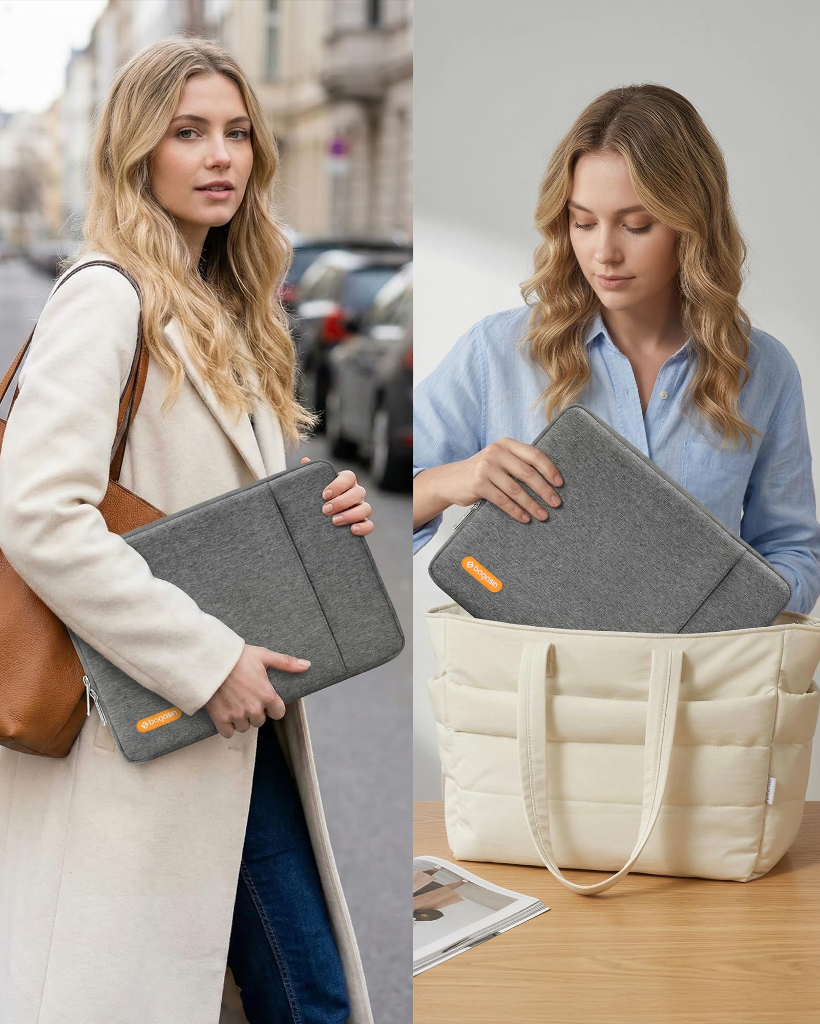Bagasin Custodia Borsa Porta PC da 17 17.3 pollici con protezione per angoli e bordi, Sleeve Caso per laptop Computer compatibile con HP, Dell, Lenovo, Asus