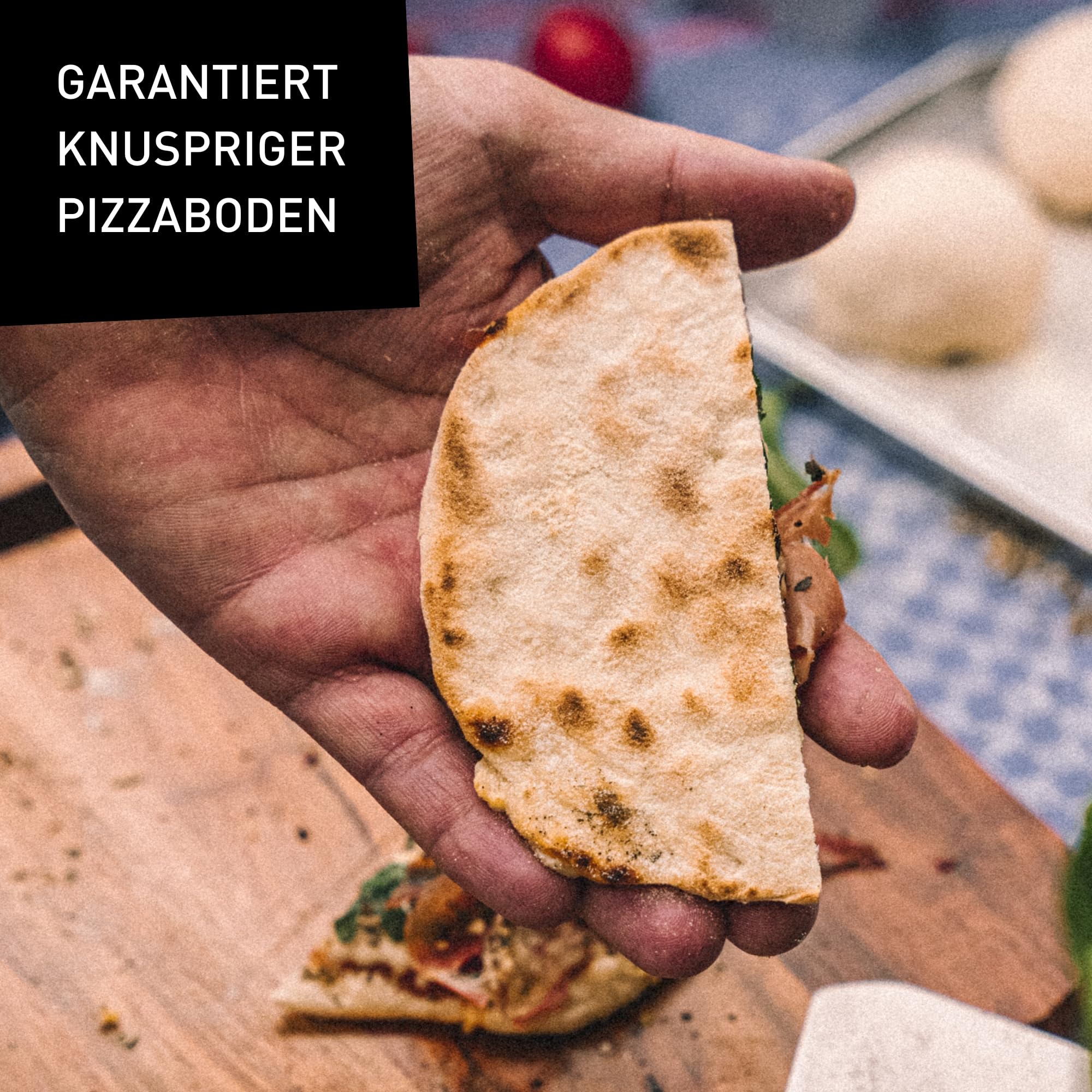 SKOTTI Stone, Pizzastein inkl. Edelstahl-Halterung für SKOTTI Grill, ideal für knusprige Backergebnisse - Skotti Grill Zubehör