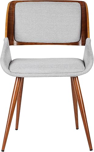 Miniatura 6 de Armen Living Silla de comedor Panda en tela gris y acabado de madera de nogal, 25 pulgadas de profundidad x 20 pulgadas de ancho x 31 pulgadas de
