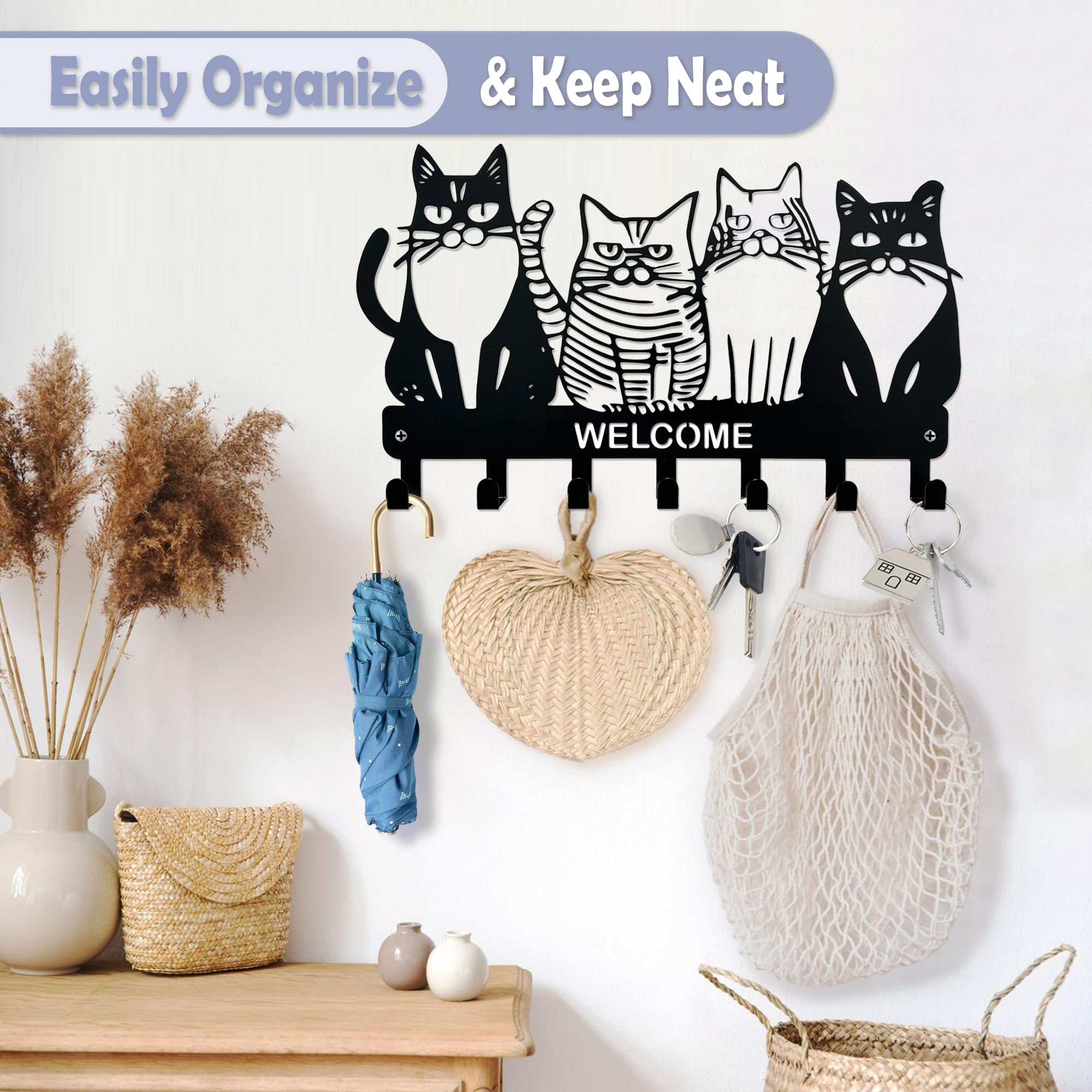 Cat Key Holder - Stylish Wall Hooks -3