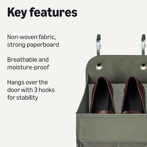 Miniatura 3 de Tienda Basics Organizador de 5 niveles sobre la puerta, grande, 6.4 x 54.5 x 14.9 pulgadas, gris oscuro