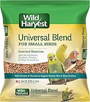 Wild Harvest Universal Blend Small Bird Food, 3 lb - Fortified Seeds for Parakeets, Canaries, Finches