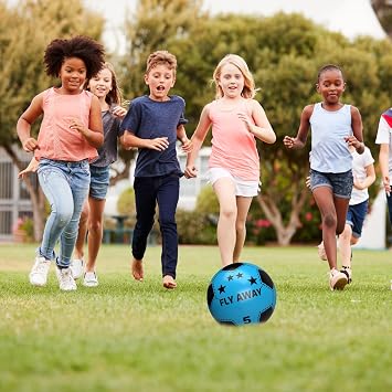 Soccer Shoot PVC football toy ball For Kids (Deflated) Lightweight Adjustable Inflatable for Indoor Outdoor Play Beach, Home, Birthday, School & Parties Assorted Colors