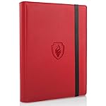 Trading Card Binder 9 Pocket, Fabmaker PU Cover Card Collection Binder for 360 Cards, Premium Card Book, Sturdy Card Holder Folders, Card Album for YuGiOh, MTG, TCG, Game Cards & Sports Cards, Red