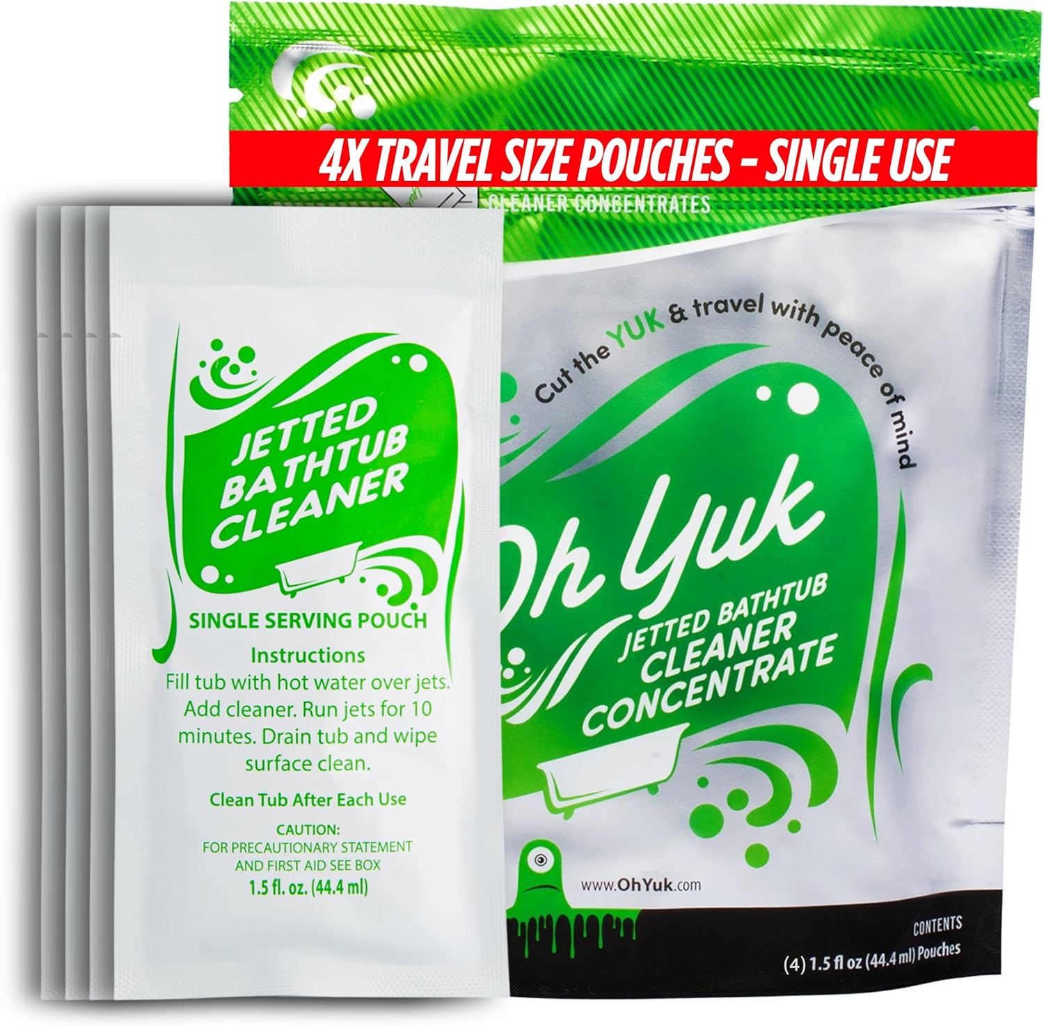 Oh Yuk Jetted Bathtub Cleaner Concentrate Case of 100 1.5 Ounce Pouches