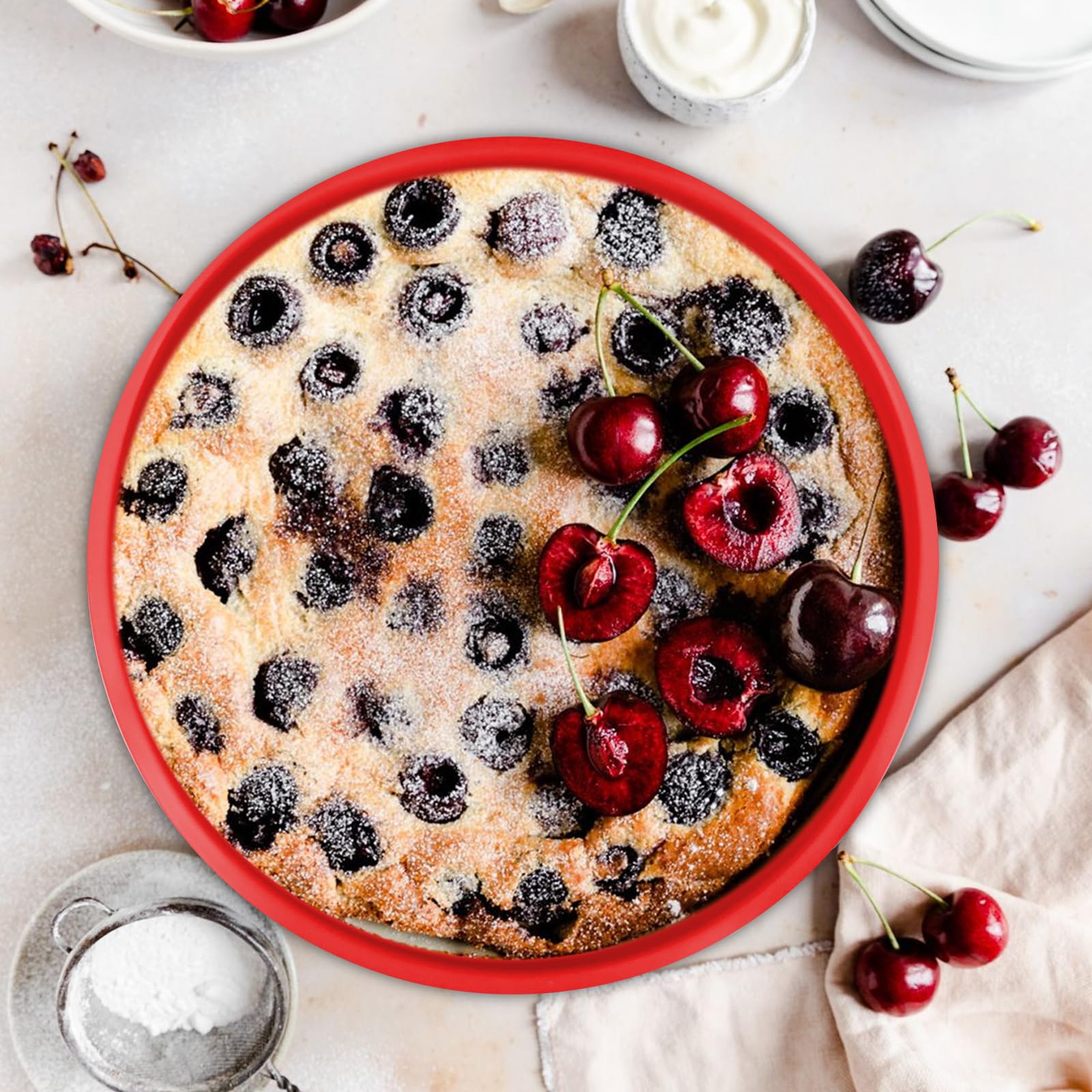 Traxenta Moldes Reposteria Silicona, Molde de Bizcocho Redondos para Tartas, Mousse Horno Reposteria, Moule à Gâteau Rond en Silicone, Adecuado para Tarta de Queso, Tarta de Cumpleaños