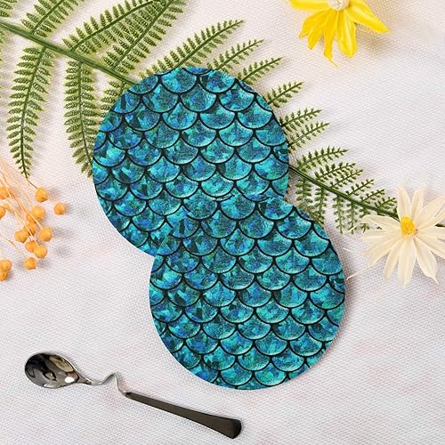 Miniatura 2 de visesunny Posavasos de piedra azul con base de corcho para protección de mesa y evitar daños en los muebles, 4 piezas