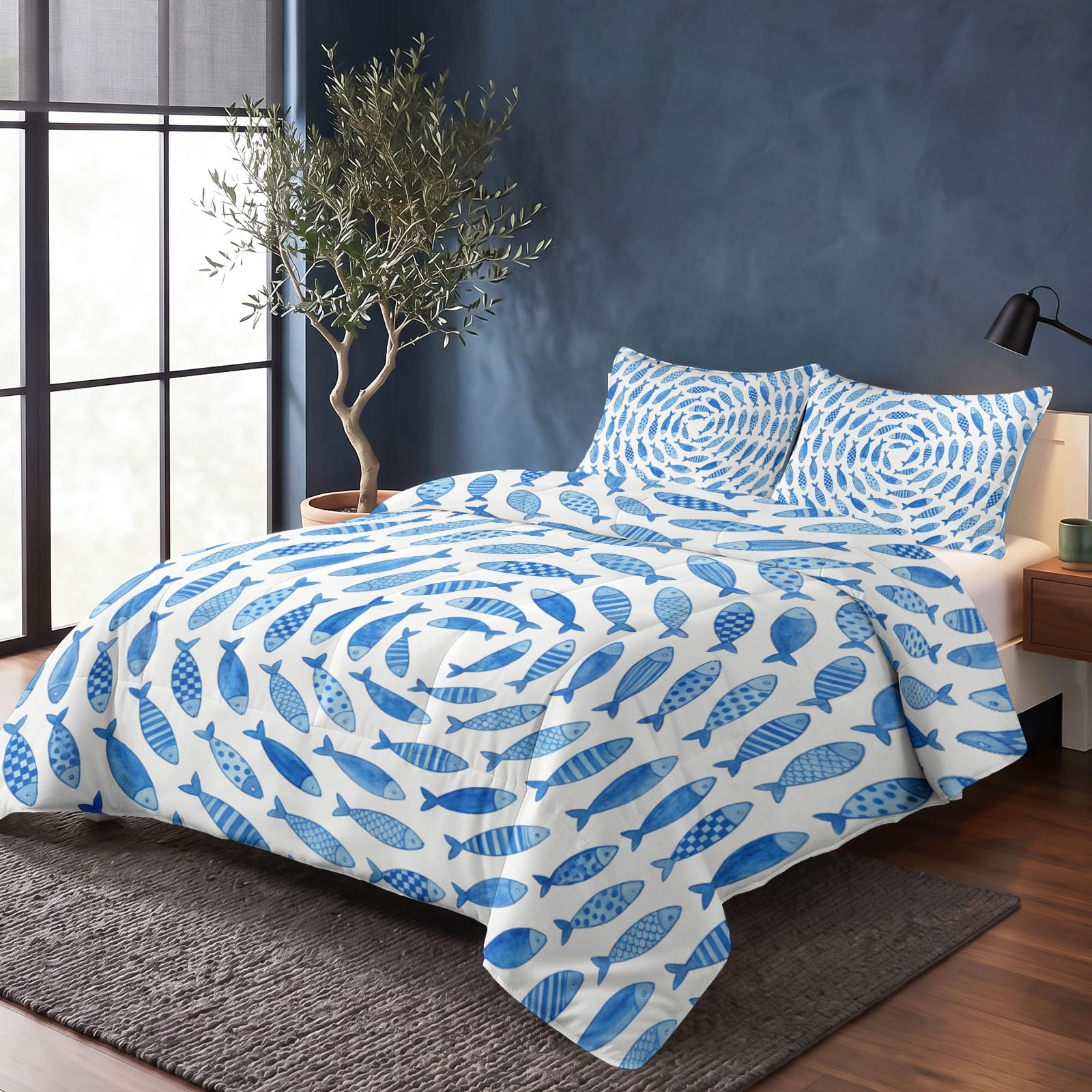 3 pz Fun Ocean Piumini Coverless con Scuola di Pesce Circles concentrici