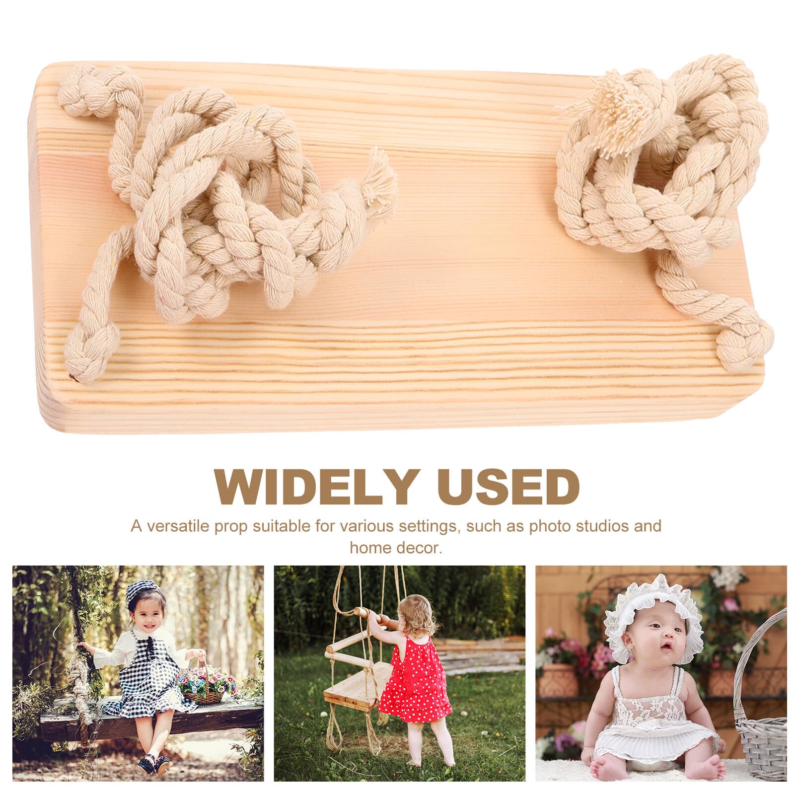 Altalena in Legno per Fotografia Ragazzo Ragazza Oggetto di Scena Creativo Leggero e Sicuro Accessorio Decorativo Versatile per Studi Fotografici e Ambienti