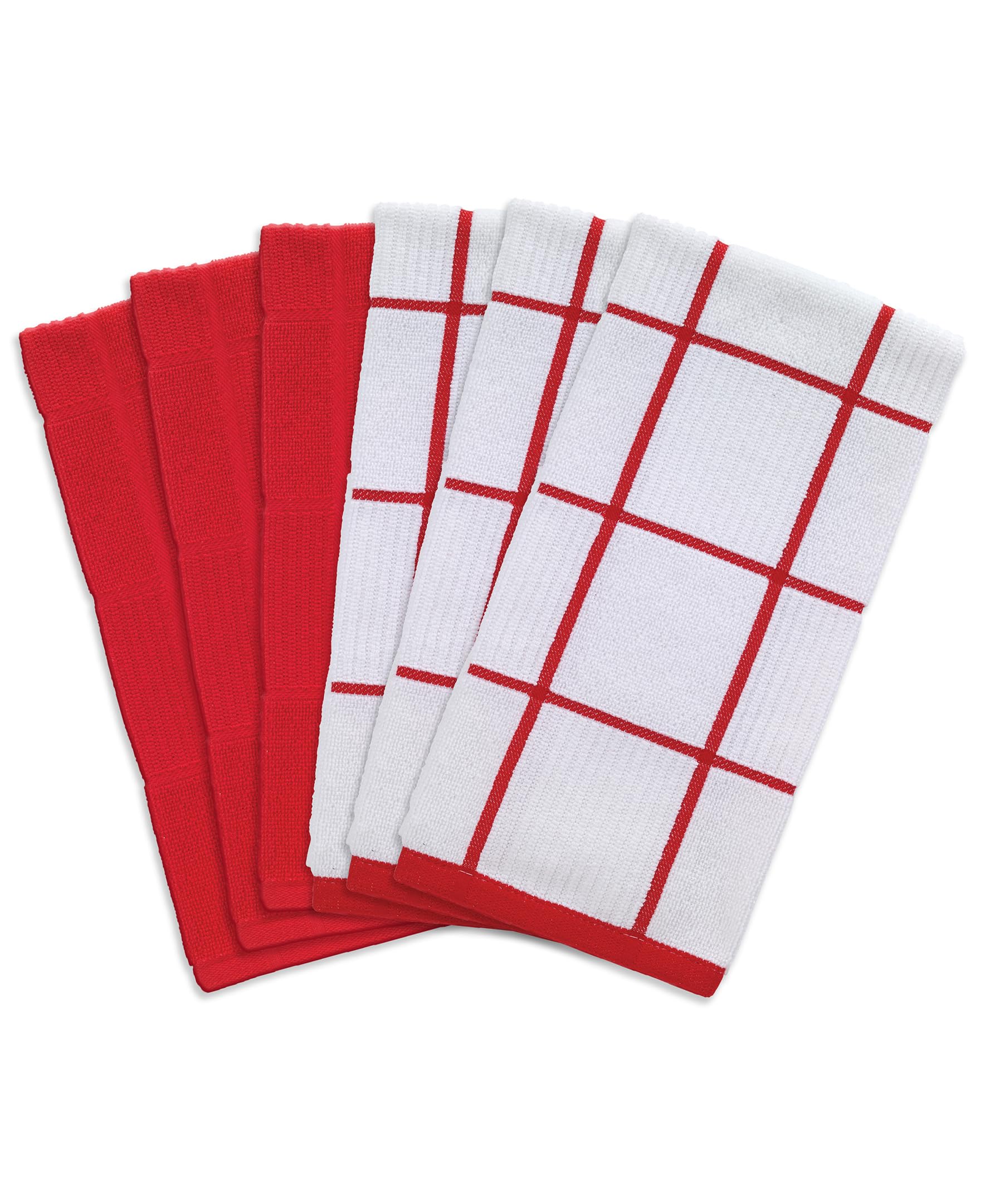 T-fal Toallas de cocina de parquet sólidas y a cuadros: altamente absorbentes, supersuaves, 100% algodón, toallas de cocina de 16 x 26 pulgadas para limpiar y secar platos, sartenes, cristalería o