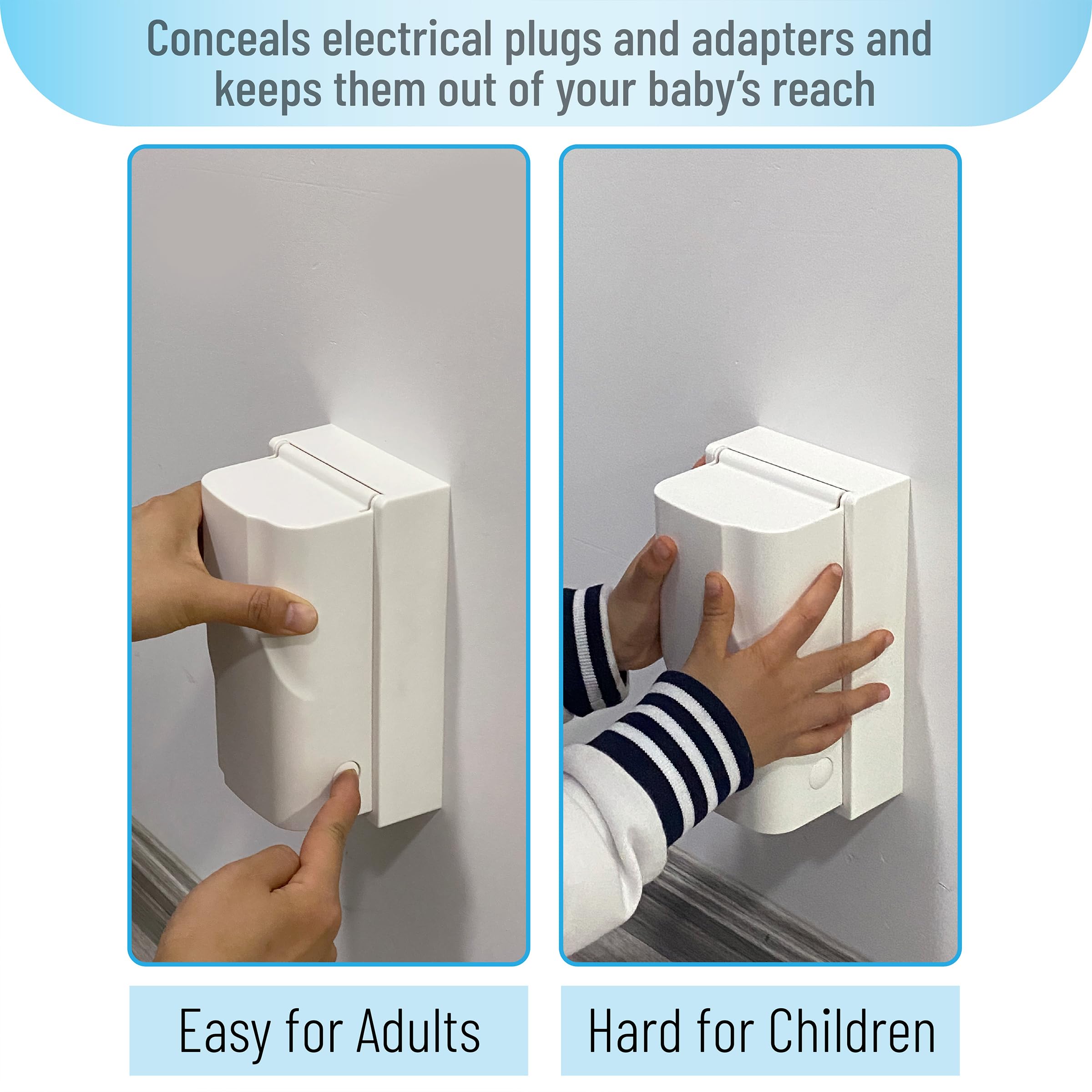 Bates Choice - Caja de seguridad para toma de corriente para bebés, paquete de 2, cubiertas de enchufe a prueba de bebés, cubiertas de enchufe para tomas eléctricas, cubiertas de enchufe para tomas