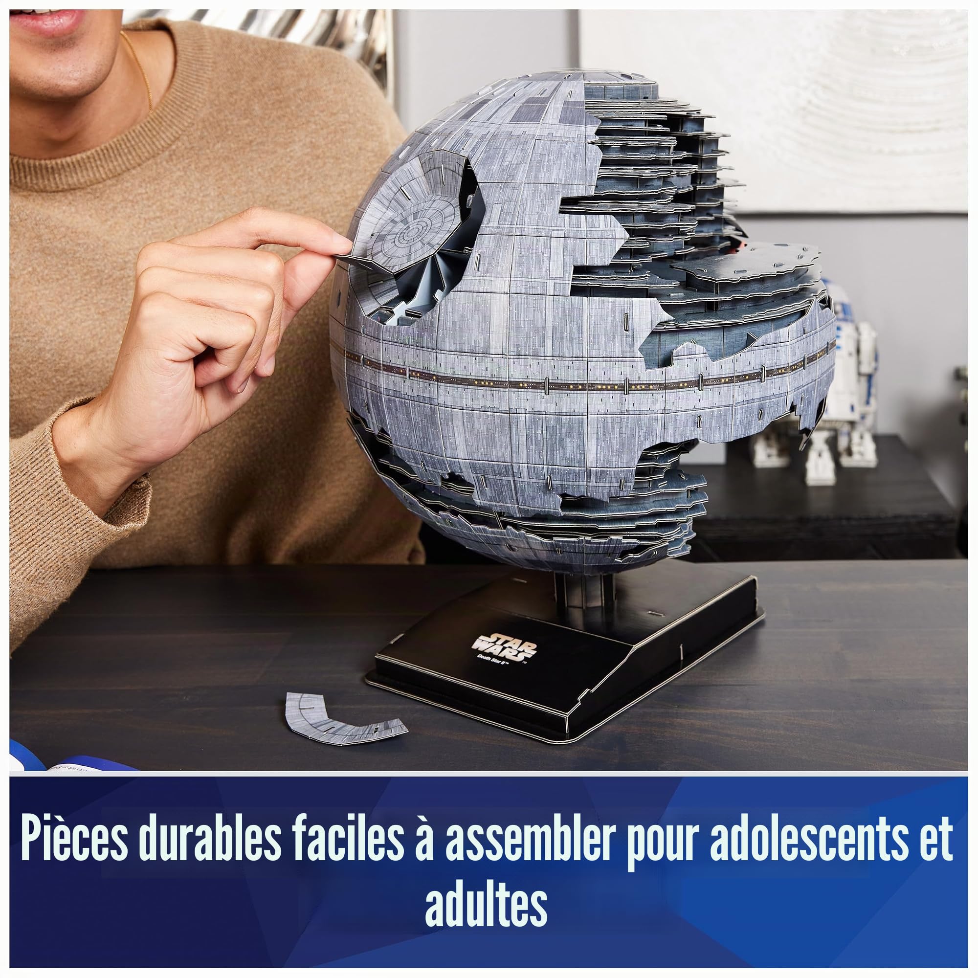 4D Build, Kit de maquette de carton Star Wars Star de la Mort II, 272 pièces | Jouets Star Wars pour la décoration de bureau pour adultes et enfants à partir de 12 ans