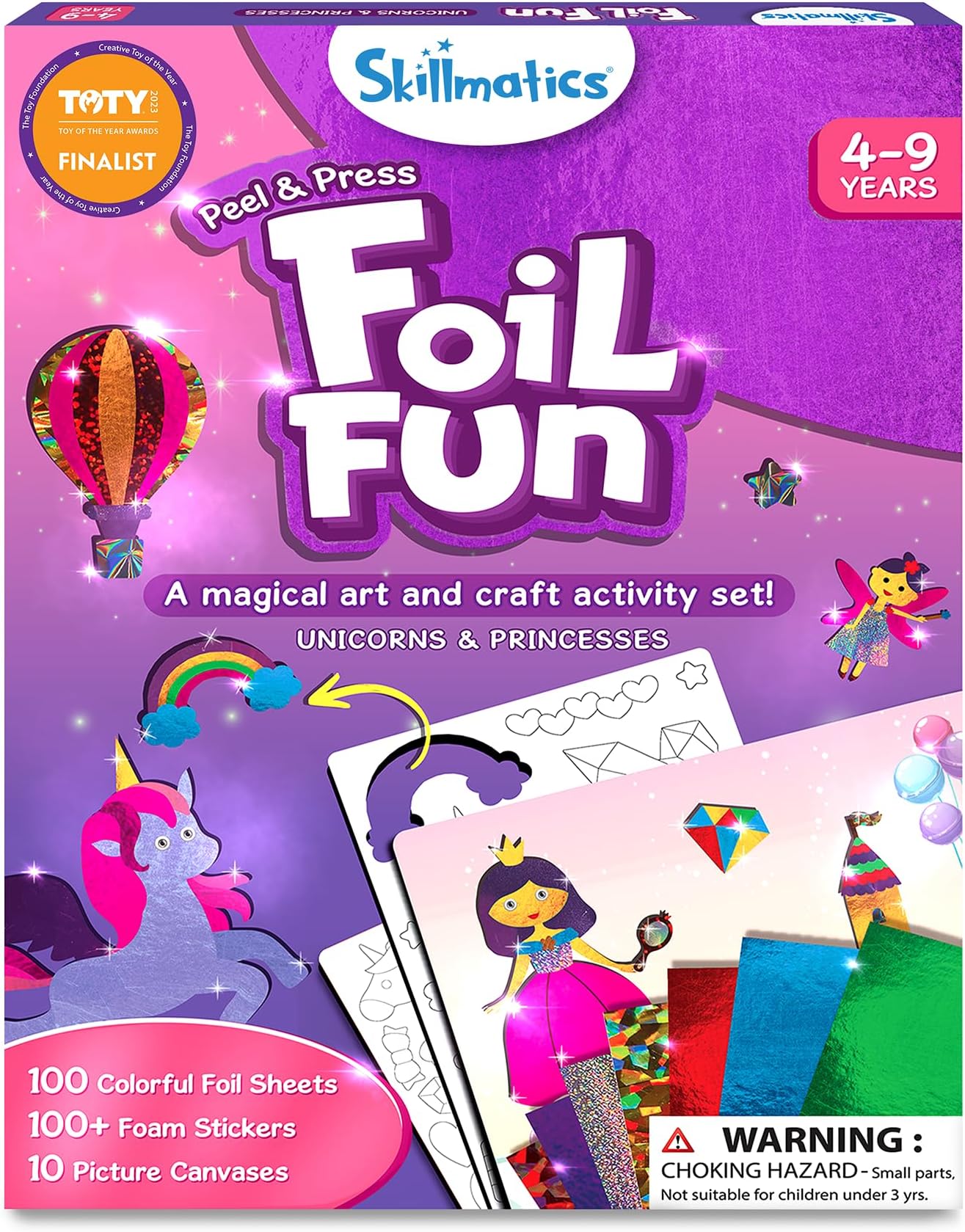 Skillmatics Foil Fun - Unicorns & Princesses, No Mess Art for Kids, Craft Kits & Supplies, DIY Creative Activity, Travel Toys, Easter Gifts for Ages 4, 5, 6, 7, 8, 9