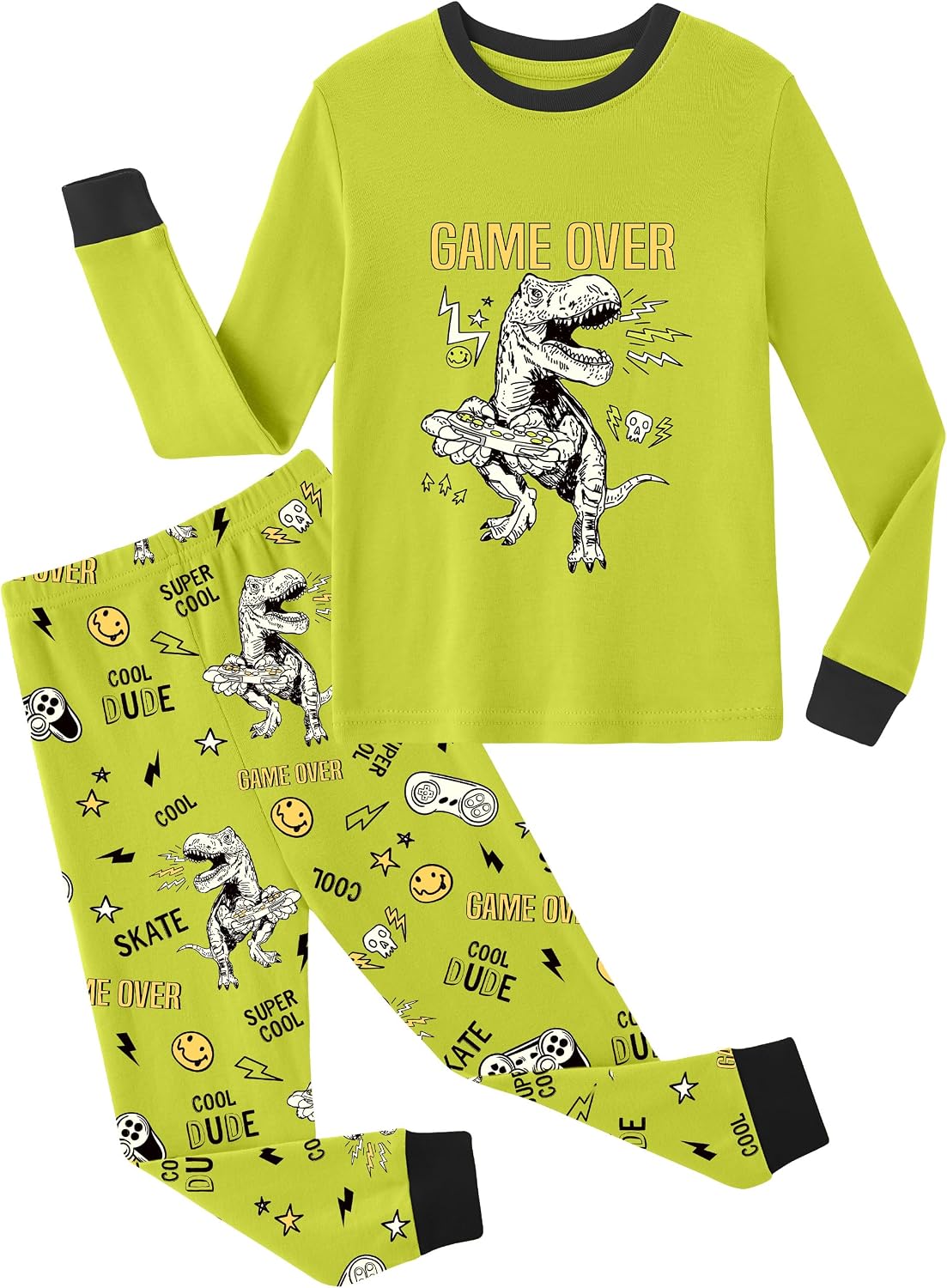 Unnivoll Toddler Pajamas 100% Cotton Kids Pajamas for Boys Girls Long Sleeve Set 2 Piece Snug Fit Pjs Set 2T-6T