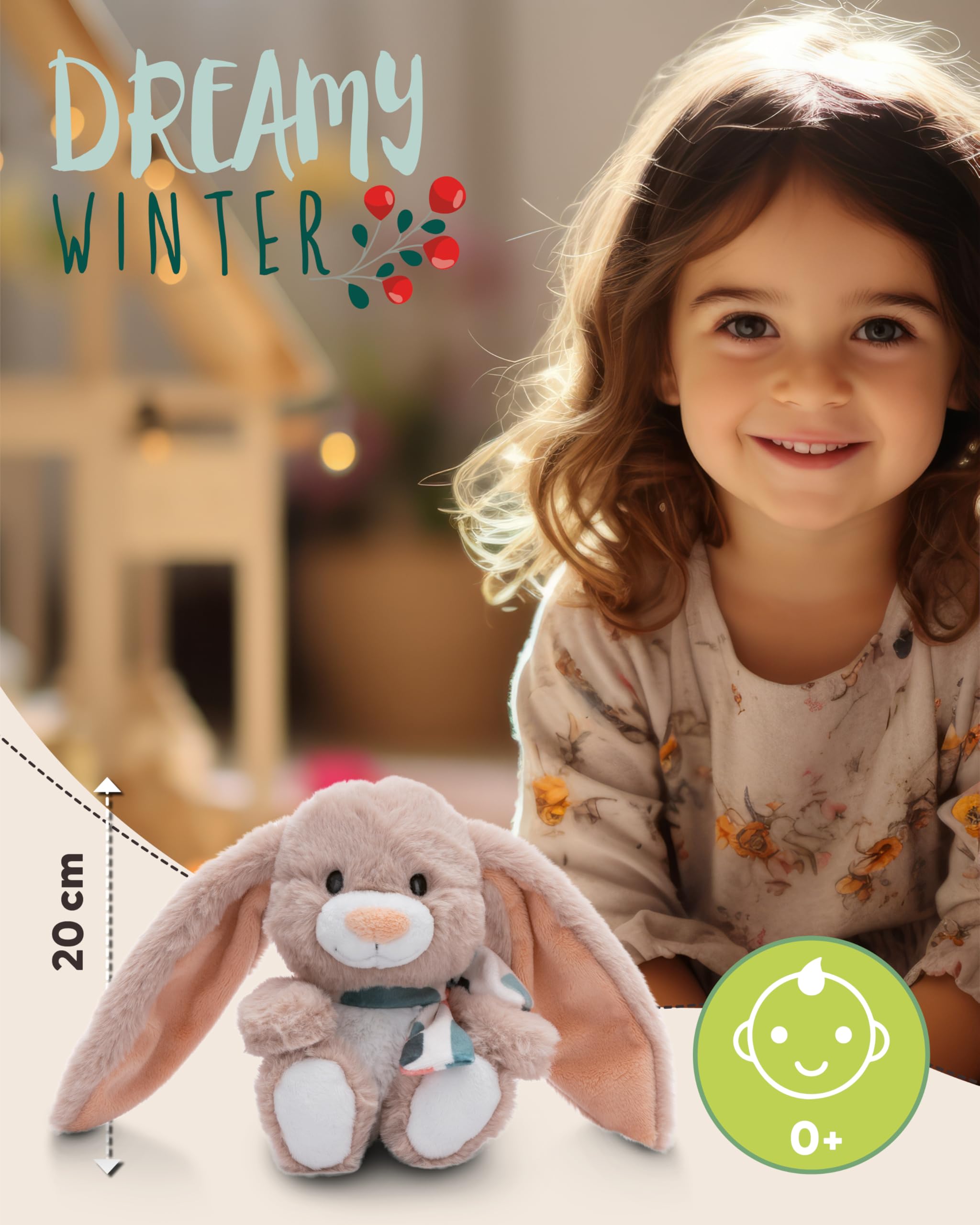 NICI Peluche Coniglio Fjella 45 Cm – Morbido, Sdraiato, Colore Marrone – Realizzato In Materiale Riciclato, Regalo Per Bambini E Adulti - 4