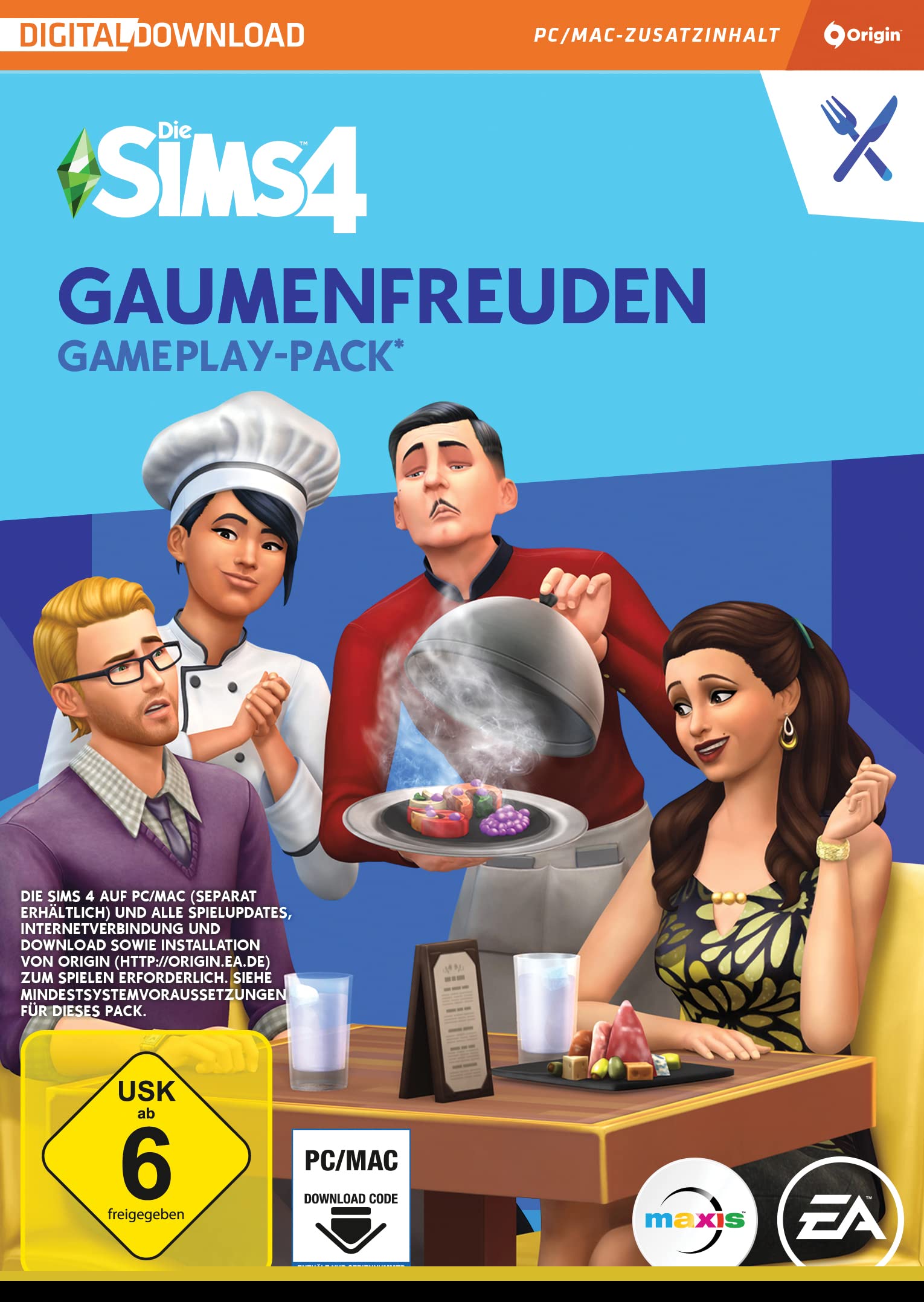 Die Sims 4 Gaumenfrauden (GP3) Gameplay-PackPCWin-DLC |PC Download Origin Code |Deutsch